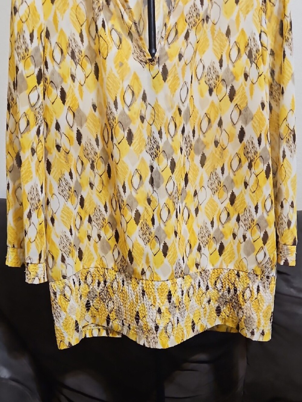 Chadwicks Yellow Patterned Tunic Top - Picture 3 of 6